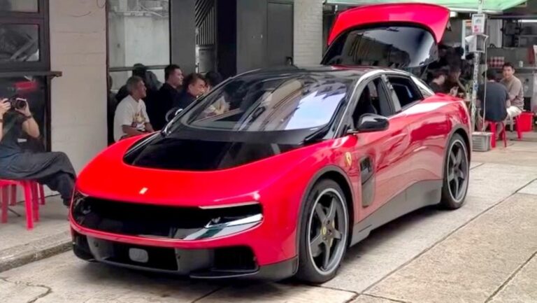 Hong Kong’s first Ferrari Luce spotted parked on a busy street