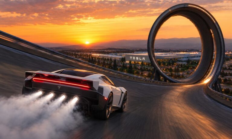 Tesla Roadster owners to get “Flying Stunt Mode” and looping track access
